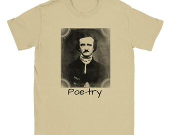 Camiseta literaria de Edgar Allan Poe / Camiseta de El Cuervo Poeta / Estilo escritor gótico