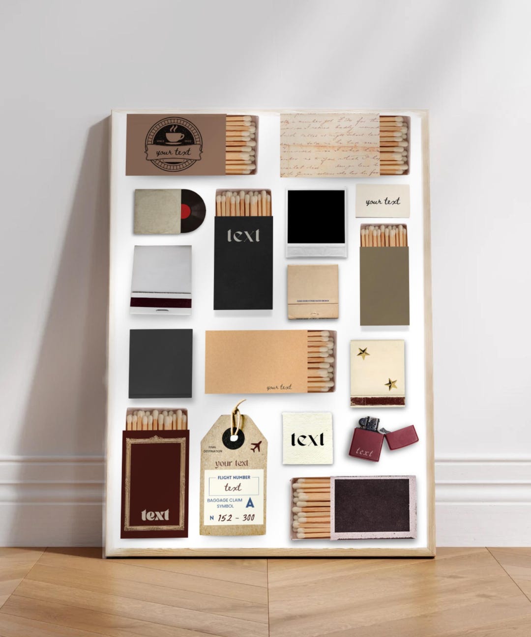 Neutral Matchbook Art Template | Digital Download | DIY Wall Art ...