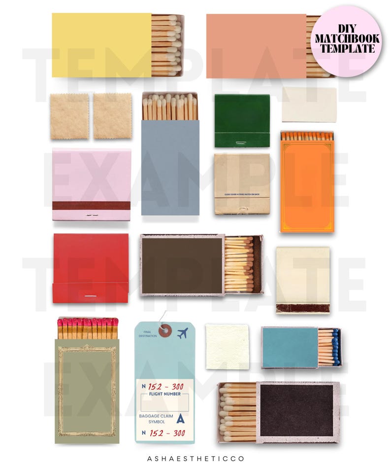 Matchbook Template.pdf Matchbook Poster Art Template | Digital Download | THE ORIGINAL - Etsy