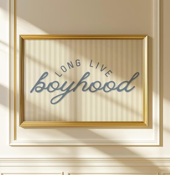 Nursery Digital Print | Thank Heaven for Little Boys | Digital Download Wall Art | Baby Boy Room Decor | Blue Nursery Printable | Boys Room