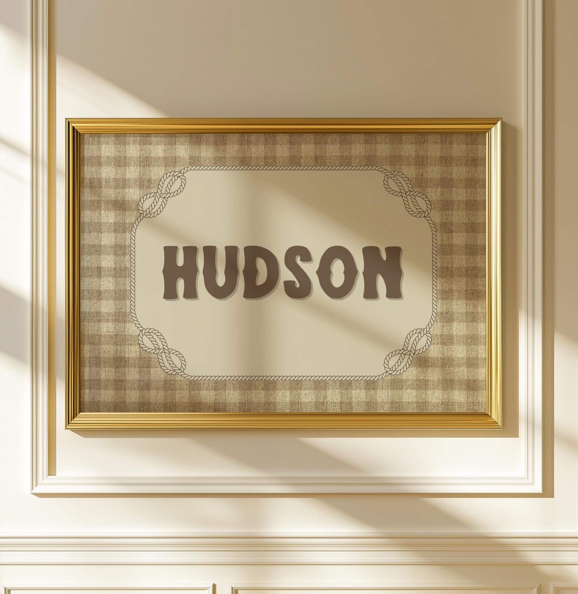 Personalized Western Nursery Name Sign: Vintage Wall Art (Digital Download, 20x16in
