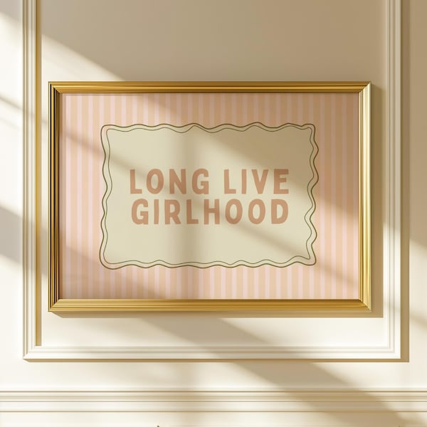 Vintage Pink Girlhood Print: Playroom Nursery Wall Art (Digital Download 16x20 PNG/PDF)