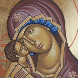 Holy Theotokos - Mother of God, Virgin Mary- Orthodox Byzantine hand-painted icon