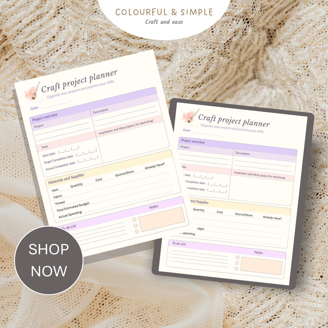 Craft Project Tracker | Printable Planner for Crafters | DIY Project ...