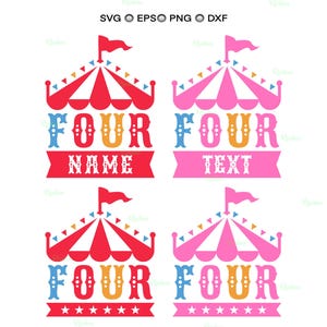 Svg per il 4° compleanno del tendone da circo, Svg per il compleanno del circo, maglietta per festeggiare il compleanno di un bambino e una bambina, Svg per il quarto compleanno, compleanno al circo, Young Wild Four Svg