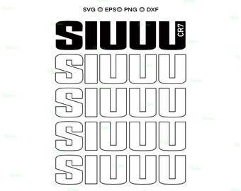 Cristiano Ronaldo CR7 Siuuu, Soccer Fan Football Shirt Design Clipart Cricut Vinyl Decal Sticker
