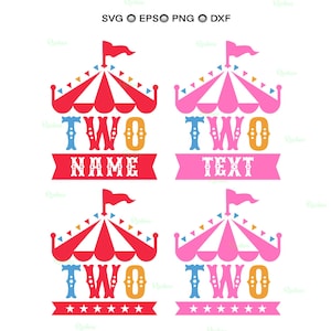 Zirkuszelt 2. Geburtstag svg, Zirkus zwei Geburtstags svg, Geburtstagsjungen-Mädchen-Shirt, zweiter Geburtstag, Zirkus-Geburtstags-Svg, Karnevalzelt-Geburtstag
