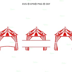 Carpa de circo SVG: Decoraciones para fiesta de cumpleaños de carnaval (archivos digitales)