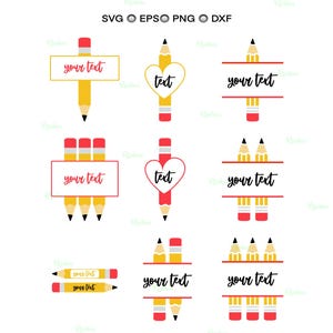 Pencil SVG Bundle: Teacher Monogram Clipart (Digital Files)