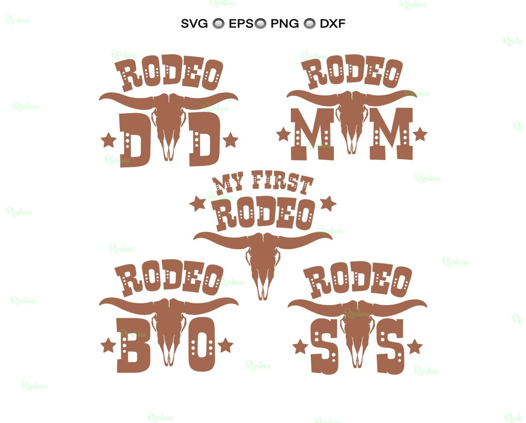 Our First Rodeo Icon My First Rodeo Matching Family Svg, 1st Rodeo Western Birthday, Little ...