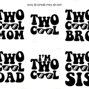 Twee coole Svg, twee coole Png, twee coole verjaardag, twee coole familieshirts, 2e verjaardag twee coole, tweede verjaardag shirt Svg, verjaardag familie Svg