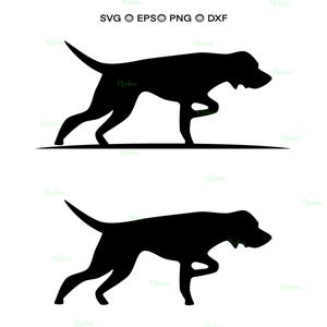 Perro Pointer Svg, Silueta de Braco Alemán de Pelo Corto, Imágenes prediseñadas de caza de patos, Archivo de corte de perro de caza Cricut