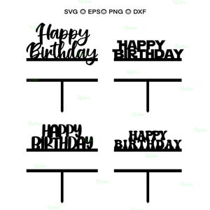 ハッピーバースデーケーキトッパーSVG、レイヤードケーキトッパーSVG、ハッピーバースデーSVG、バースデーキャンドルSVG、ケーキトッパーSVG、トッパーSVG、バースデーSVG