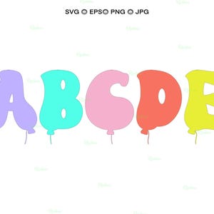 Ballons SVG, Ballon Schrift SVG, Ballon Buchstabe SVG, Ballon Alphabet SVG, Ballon Zahlen SVG, Party Ballon Clipart, Folienballon Clipart