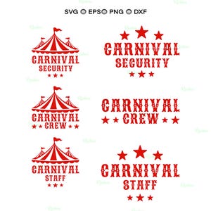 Svg de tripulación de carnaval, Svg de tripulación de circo, Svg de personal de carnaval, Cumpleaños de circo, Cumpleaños de carnaval, Carpa de circo, Svg de carpa de carnaval, Svg de Plim Plim