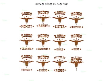 My First Rodeo Svg Cut File Cricut, Western 1st Birthday Outfit, Matching Family Shirt