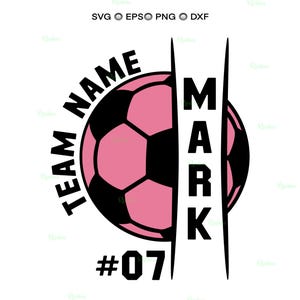 Soccer Ball Monogram Svg, gepersonaliseerd voetbalshirt teamshirt, verjaardag sportbal gesneden bestand