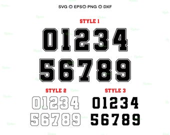 Sport Jersey Numbers Svg, Sports Team Jersey Number Shirt, Football Basketball Baseball Soccer Lettering