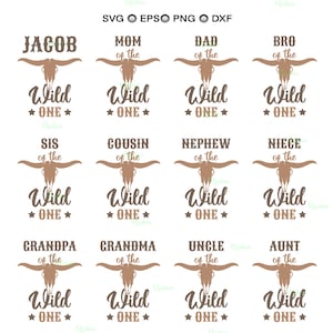 Wild One Svg, Cowboy Family Birthday, Wild One Western First Birthday Shirt, Western Birthday Svg, Cowboy Birthday Svg, My First Rodeo Svg
