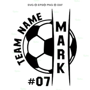 Voetbal Split Svg, voetbal naam Svg, voetbalteam Shirt Svg, voetbalshirt Png ontwerp, naam voetballer, voetbalshirt naam en nummer