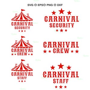 Équipe de carnaval Svg, Svg de chemise d'équipage de cirque, Svg d'anniversaire de cirque, Svg de tente de carnaval, cliparts cirque, personnel du carnaval, Circo Svg, Plim Plim Svg