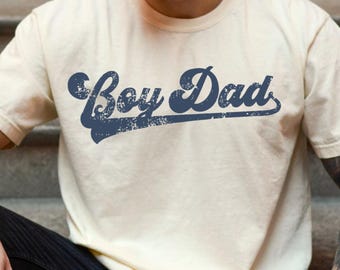 Boy Dad Shirt Retro Font, New Dad Gift Comfort Colors® T-Shirt, Fathers Day Shirt, Baby Announcement Shirt, Boy Dad Club