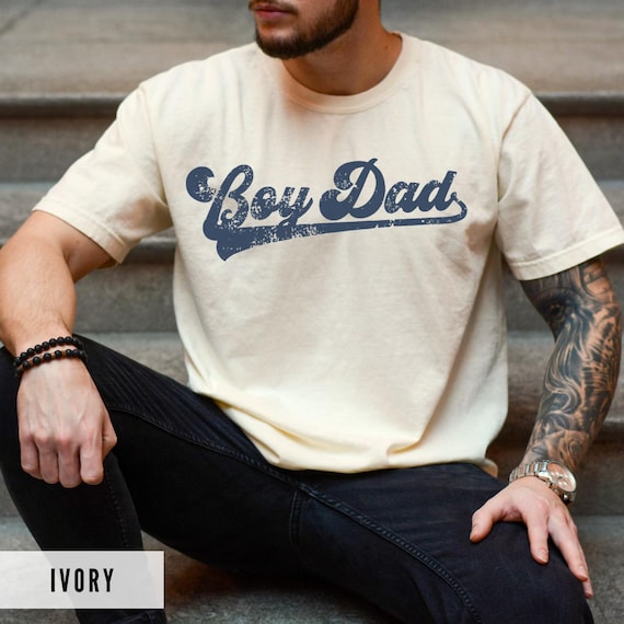 Boy Dad Shirt Retro Font, New Dad Gift Comfort Colors® T-Shirt, Fathers Day Shirt, Baby Announcement Shirt, Boy Dad Club