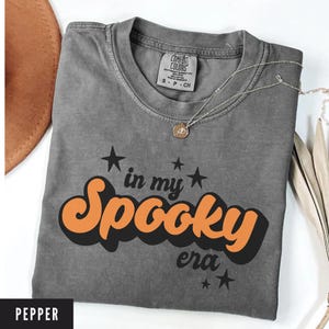 Comfort Colors® In My Spooky Era Shirt, Retro Halloween Shirt, Fall Graphic Tee, Spooky Season T-shirt, Cute Oversized Ghost Shirt