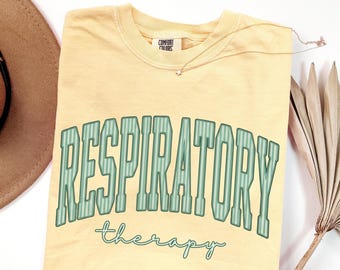 Respiratory Therapy Shirt Trendy Striped, RRT Tee, Comfort Colors® Respiratory Therapist Graduation Gift, RT Gift for Lung Therapist