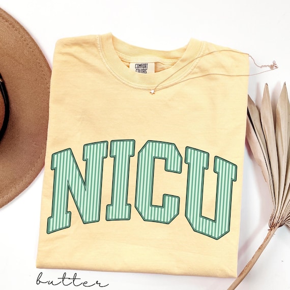 NICU Nurse Shirt NICU Shirt Trendy Striped, Cute NICU Shirt, Comfort Colors® Neonatal Intensive Care Nurse Tee, Nurse Gift