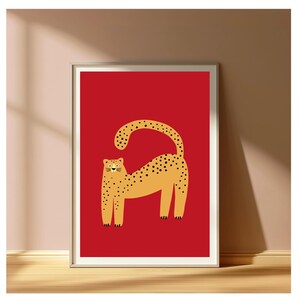 Póster de leopardo | puntos negros | Ilustración | Carteles para niños | habitación de los niños | Imagen | Puntos de diferentes colores