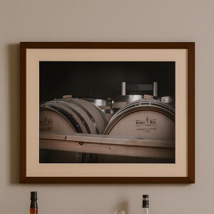 Rustic Oak Bourbon Barrel Wall Art - Industrial Décor Print