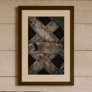 Rustic Weathered Wood Wall Art - Distressed Barn Door Print