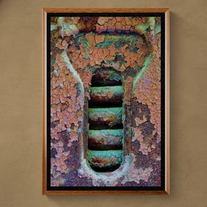 Rust and Texture Abstract - Weathered Train Car Macro Photography Print