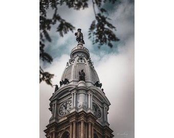 Philadelphia City Hall Fine Art Print, William Penn Statue Glockenturm Architektur Fotografie