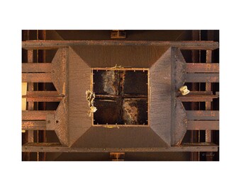 Grain Mill Fine Art Print, Industrial Architecture Looking Up Abstract Photography Wall Art