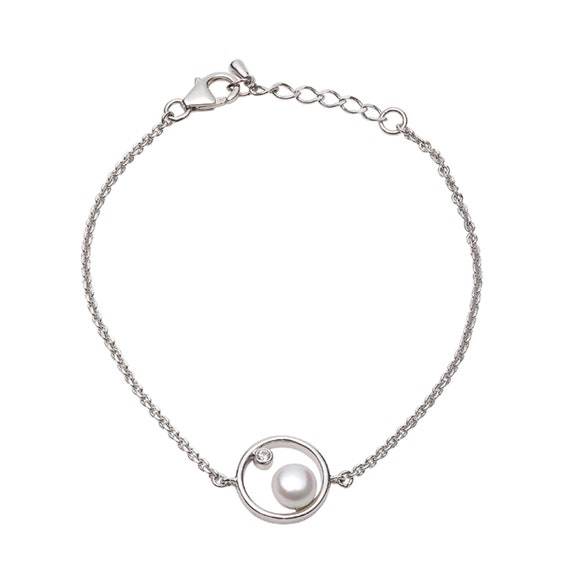 Sterling Silver Moonlight Bracelet With White Topaz and Sterling Silver Moonlight Bracelet With White Topaz and