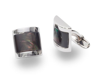 Sterling Silver Cufflink with Mother Of Pearl (MOP)