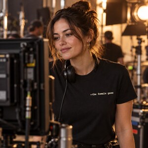 Women in Film Shirt, The Female Gaze Back Print Tee, Female Filmmaker Gift, Camera Viewfinder T-Shirt for Directors and Cinematographers