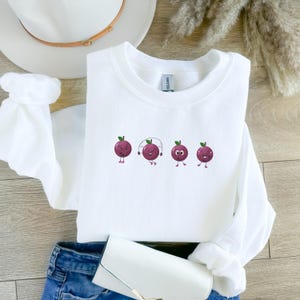 Passionsfrucht Cartoon Sweatshirt, Passionsfrucht, Passionsfrüchte, lila Passionsfrucht, exotische Früchte, Passionsfrucht, tropische Früchte