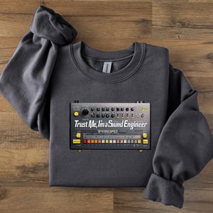 Sound Engineer Sweatshirt - Vintage Drum Machine Style, TR-808, Audio Nerd Gift, Music Producer Clothing, Studio Gear Shirt, Beatmaker