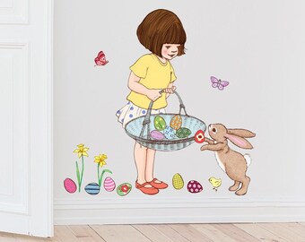 Easter Basket Wall Stickers, Easter Fabric Wall Decals by Belle&Boo