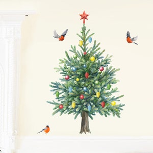 Fir Tree Wall Decals, Christmas Tree Fabric Wall Stickers ( Not Vinyl, PVC free )