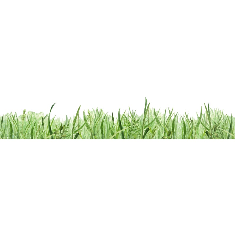 Grass Wall Decal Border Watercolor Grass Fabric Sticker Not Etsy