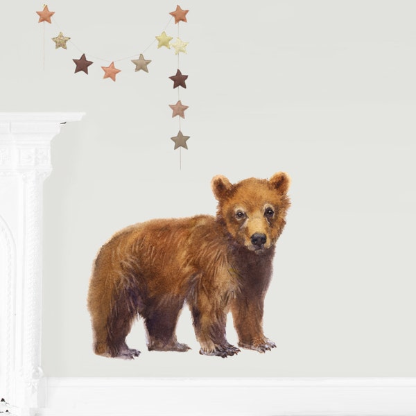 Bear Cub PVC Free Reusable Fabric Wall Decal Sticker