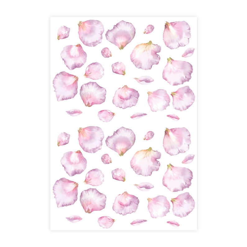 Watercolor Flower Petals Wall Decals, Fabric Wall Stickers Not Vinyl, PVC free image 3