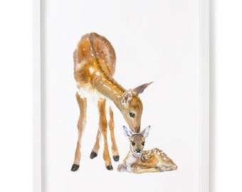 Dearest Deer and Fawn Art Print