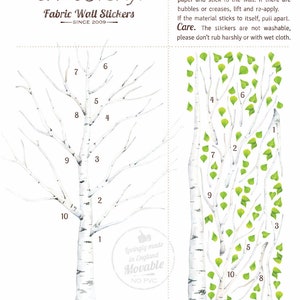Woodland Wall Decals Stickers, PVC Free Reusable Fabric image 6