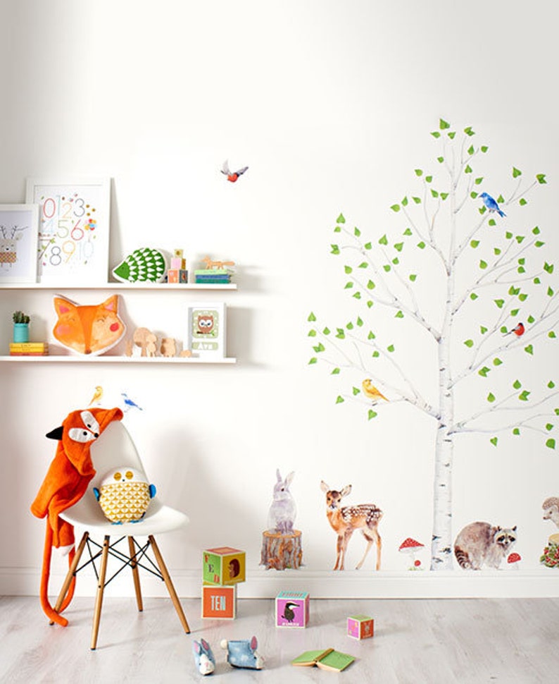 Woodland Wall Decals Stickers, PVC Free Reusable Fabric image 2