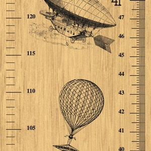 Height Chart PVC Free Fabric Wall Sticker 'Balloons Rule', Hot Air Balloons image 3